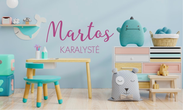 Užrašas vaikų kambario interjere